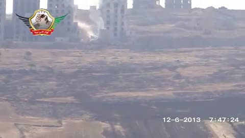 Syrian War in Mount Shweihna, NW. Aleppo, Konkurs ATGM vs BMP (Al-Tawhid brigade) 2013.06.12