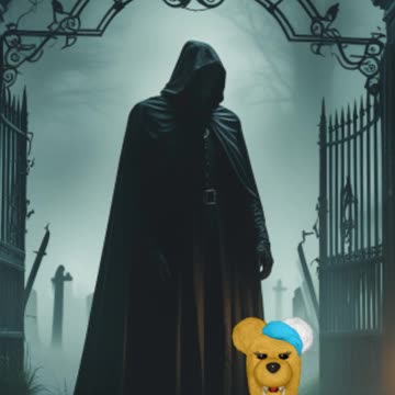 o homem de capa preta no cemiterio