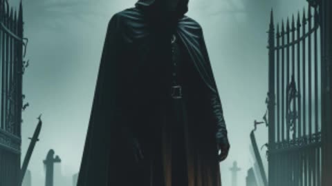 o homem de capa preta no cemiterio