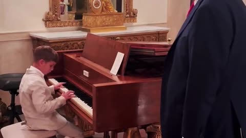 Ivanka shares video of son Theo playing piano for President Trump