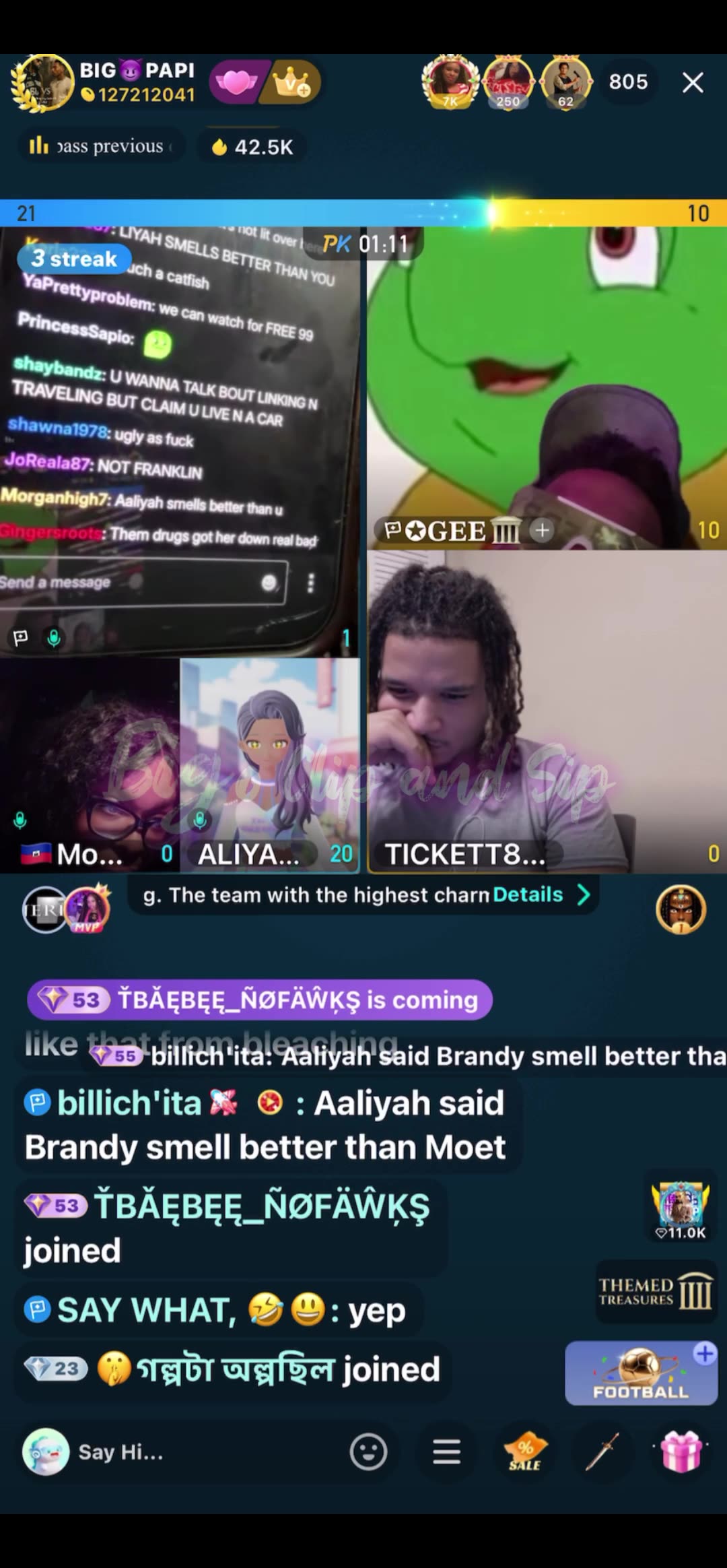 Team PK Moet Papi Big Earl Unknown Itachi Ticket Gee Liyah 8/17/25 #bigiclipandsip