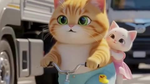 Cute Cats Riding a Bike! 🚴🐱💗