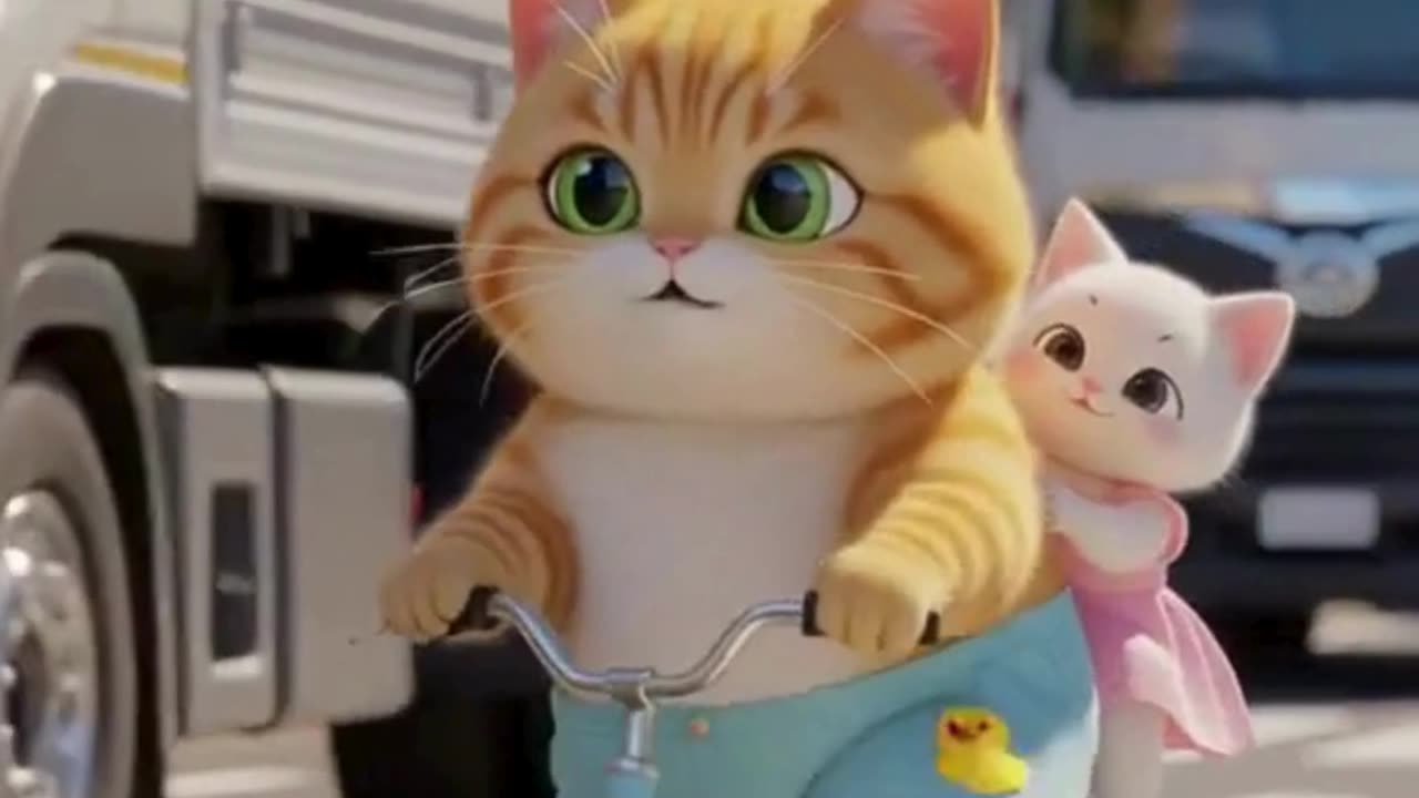 Cute Cats Riding a Bike! 🚴🐱💗