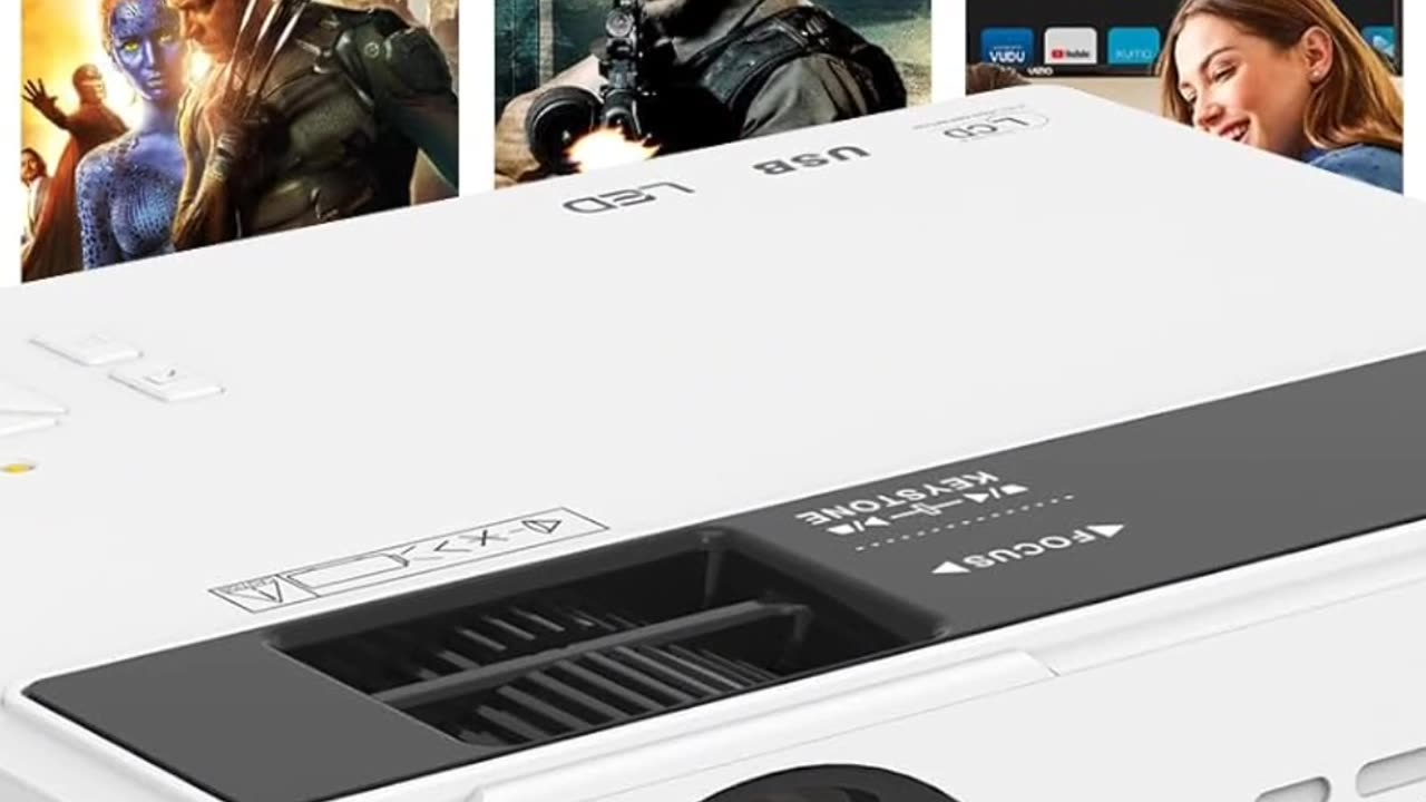 TMY Mini Projector, Upgraded Bluetooth Projector with Screen, 1080P