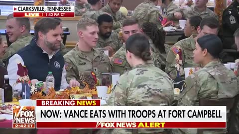 JD Vance shares Thanksgiving meal with troops at Fort Campbell