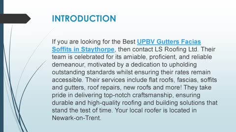 Best UPBV Gutters Facias Soffits in Staythorpe