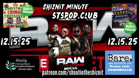 SHIZNIT MINUTE 12.1.25 - BT TALKS MONDAY NIGHT RAW!!