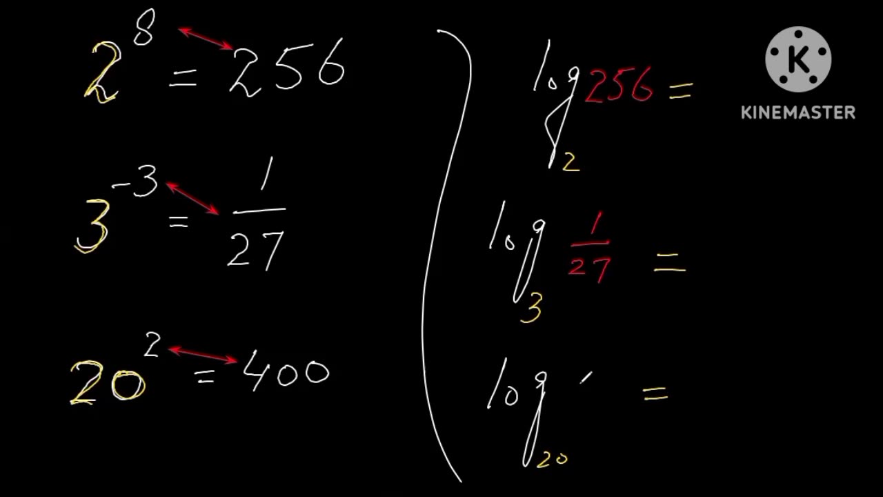 How to convert exponential form into logarithmic form