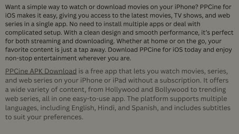 PPCine Download – Your Gateway to Unlimited Entertainment