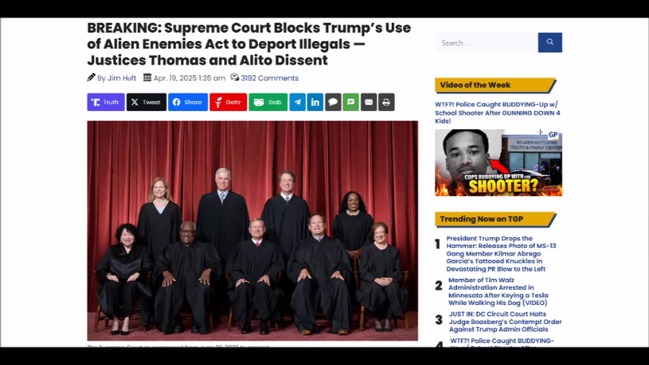 Supreme Court Blocks Trump’s Use of Alien Enemies Act