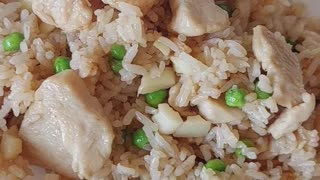 Overload Meaty Chicken Fried Rice. #Three3Egg #3eggs #chicken #FriedRice #EggFriedRice