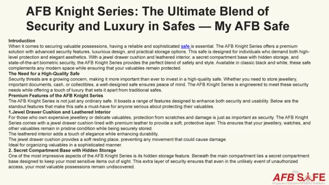 Style Meets Security: Exploring the Smart Features of the AFB Princess Series Safe — My AFB Safe
