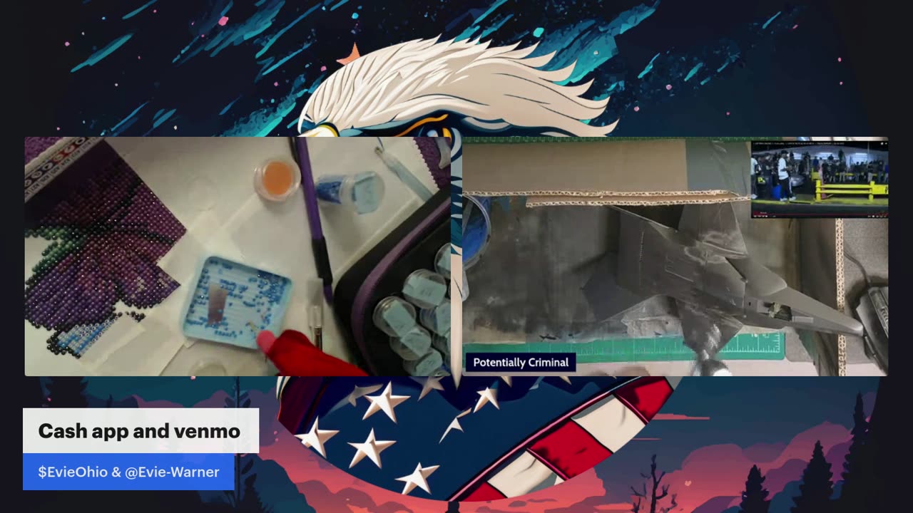 Art Stream: @LawTube Sean Does Model Building & I do Diamond Art.