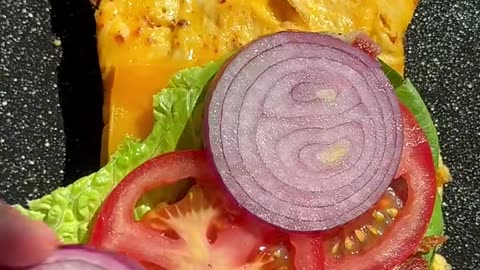 Burger eggs and cheese, very simple and fast.