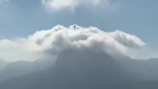 Christ the Redeemer above the clouds on Corcovado Mountain in Rio de Janeiro.