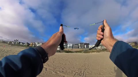 First Person View of Tarantula XX Quad Line Kite in Newport Beach