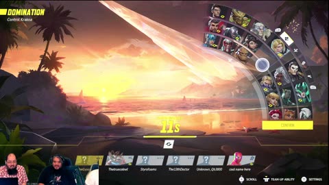 Marvel Rivals with a mostly full squad