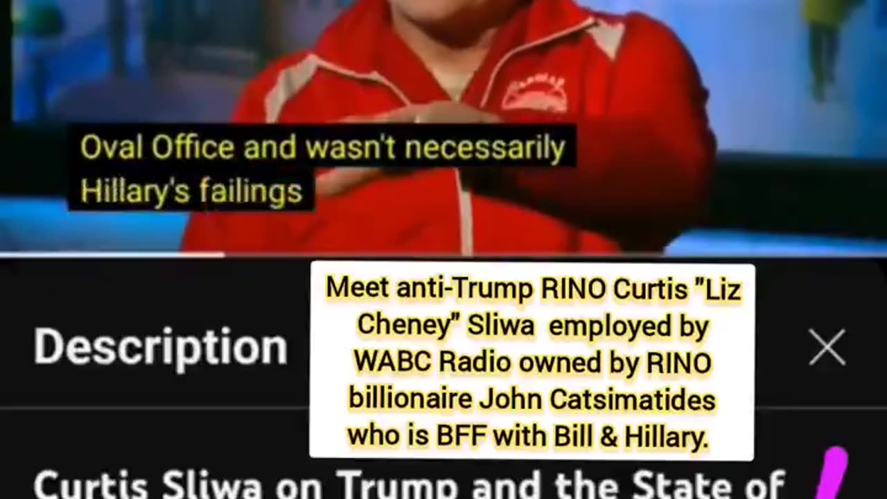 Curtis "Liz Cheney" Sliwa is a RINO taking orders from BFF of Bill & Hillary