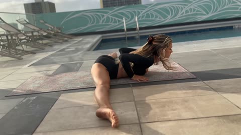 STRETCHING BY THE POOL | Satya