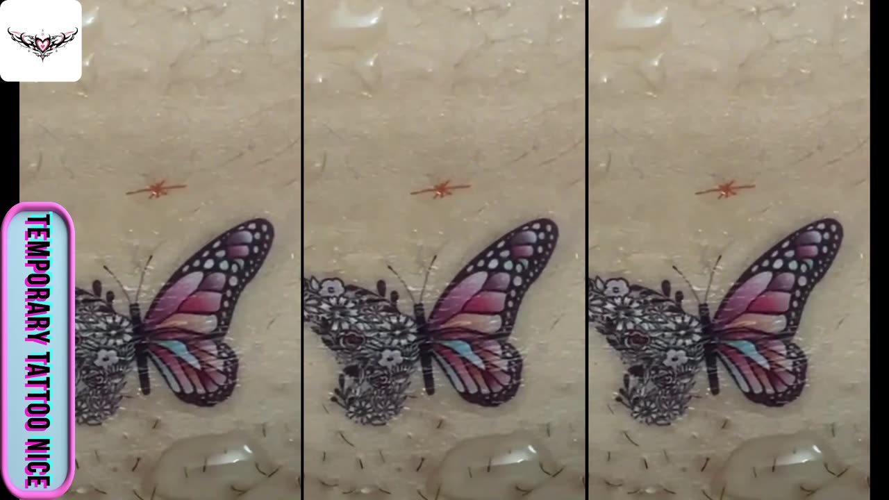 Cartoon butterfly and dinosaur tattoo #temporarytattoo #temporarytattoos #temporarytattosticker
