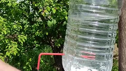 Smart Idea! How to make a portable water dispenser by straw and plastic bottle