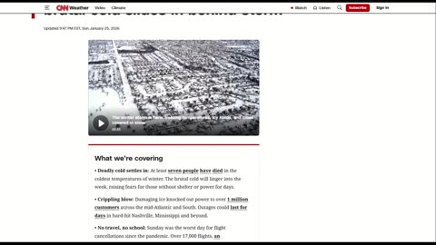 Deadly Winter Storm Blasts America With Catastrophic Ice, Extreme Snow - Cuts Power To A Million