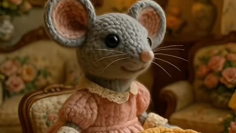 She’s just a little crocheted mouse…