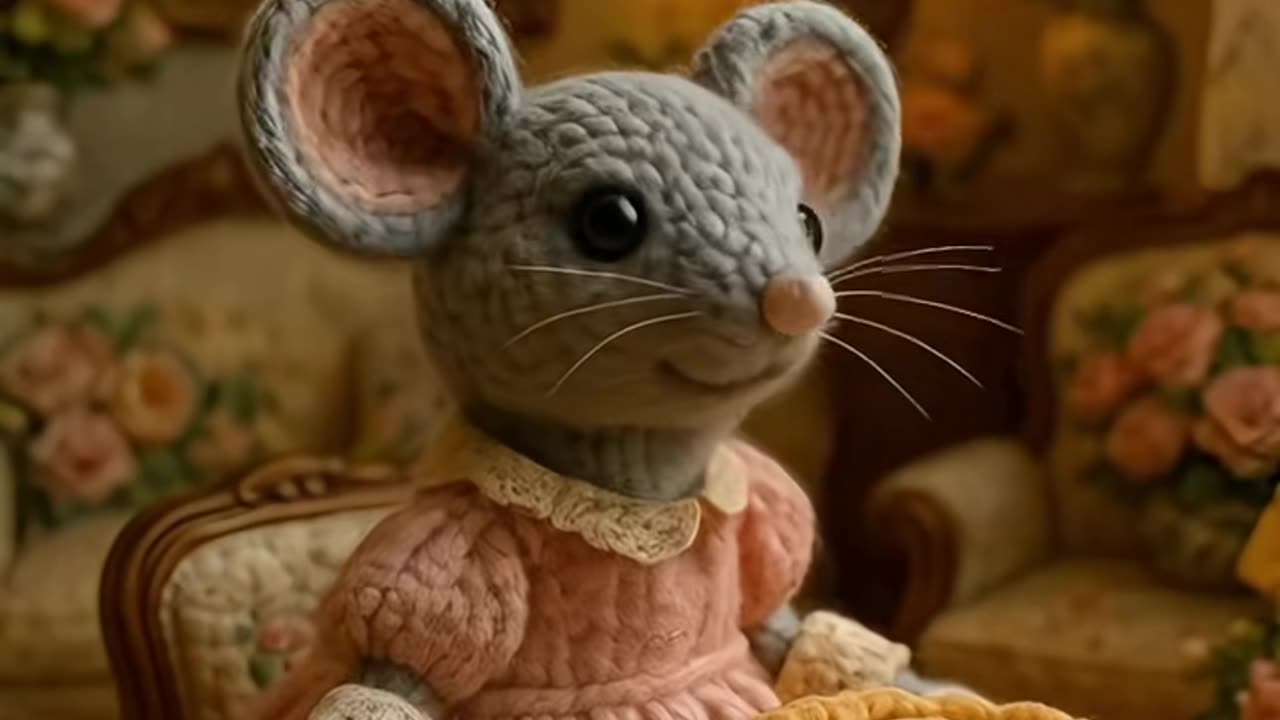 She’s just a little crocheted mouse…