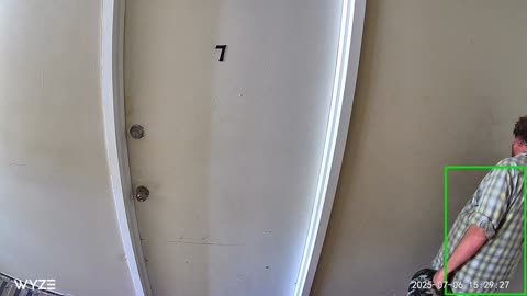 July 6, Neighbor going in & out 34 times