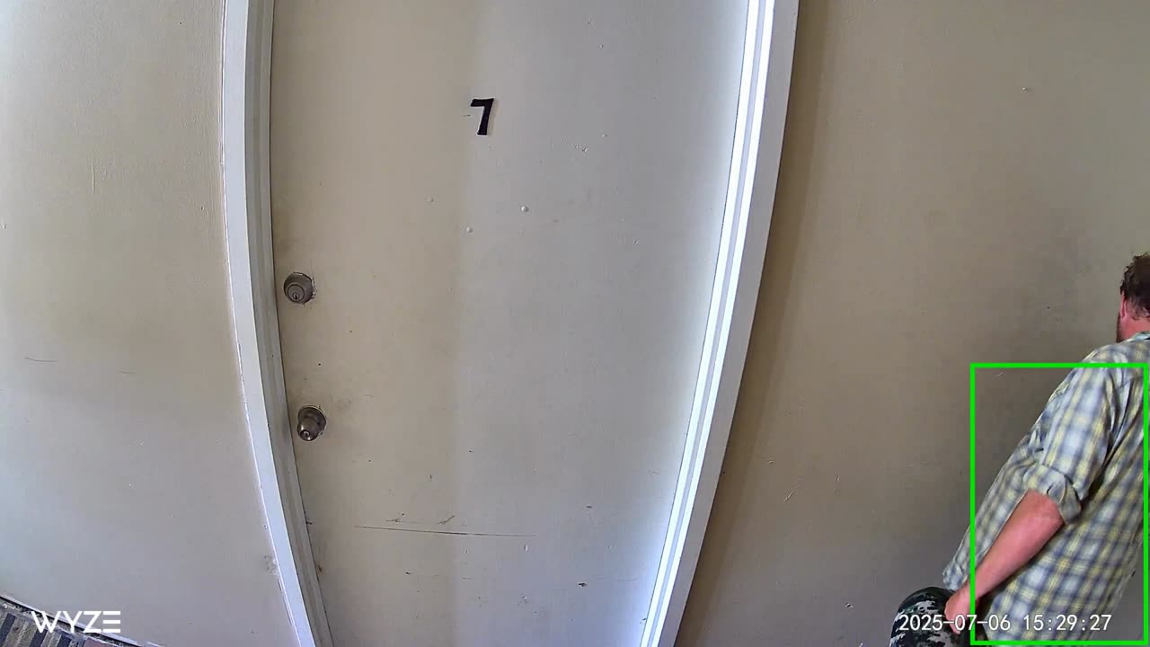 July 6, Neighbor going in & out 34 times