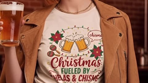 Is it even Christmas without chelas, chisme, and a cozy tee like this? #holidayvibes #funnyshirt