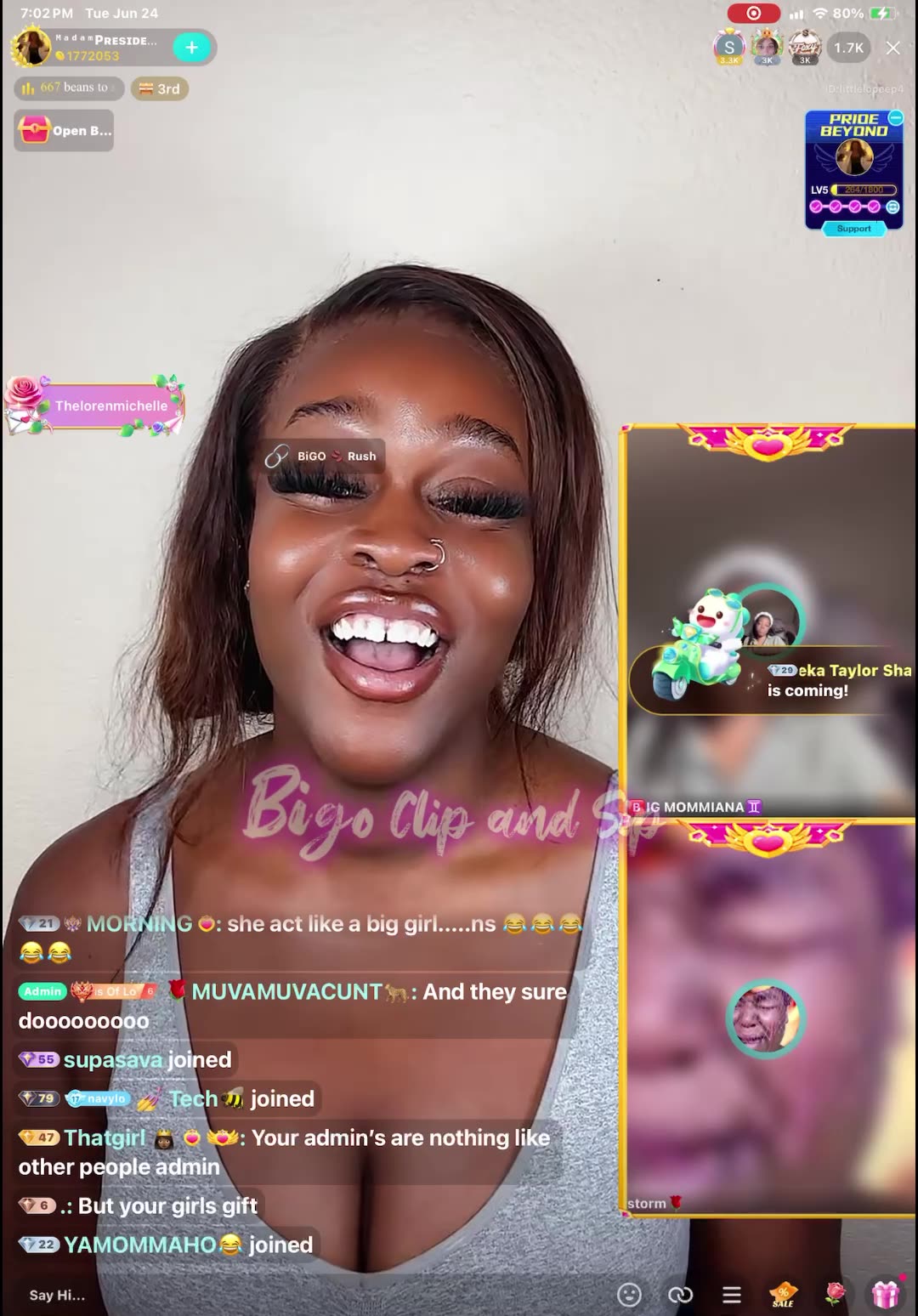 MadamLo calls CPS on TomiKay again-talks to Big Mamiana about losing admin 6/24/25 #bigoclipandsip