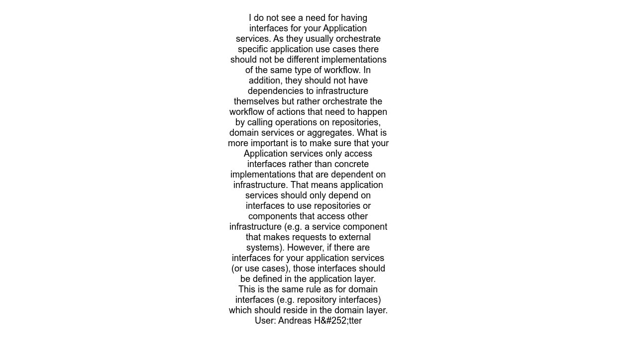Interface for use cases (application services)