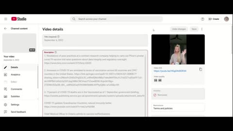 Archives - 6th September 2022 - removed from youtube!!!