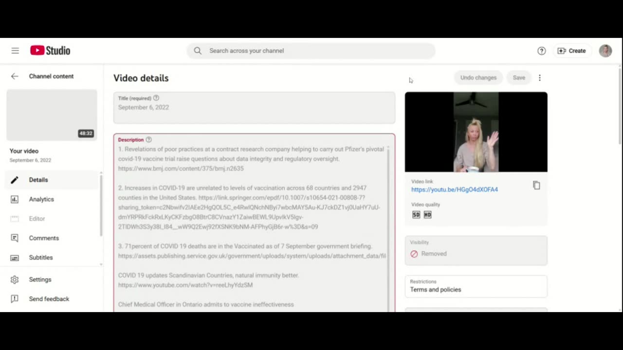 Archives - 6th September 2022 - removed from youtube!!!
