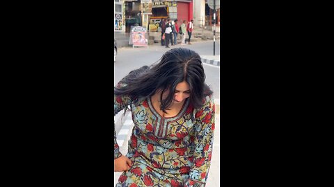 A cute girls dancing and showing his dancing moves