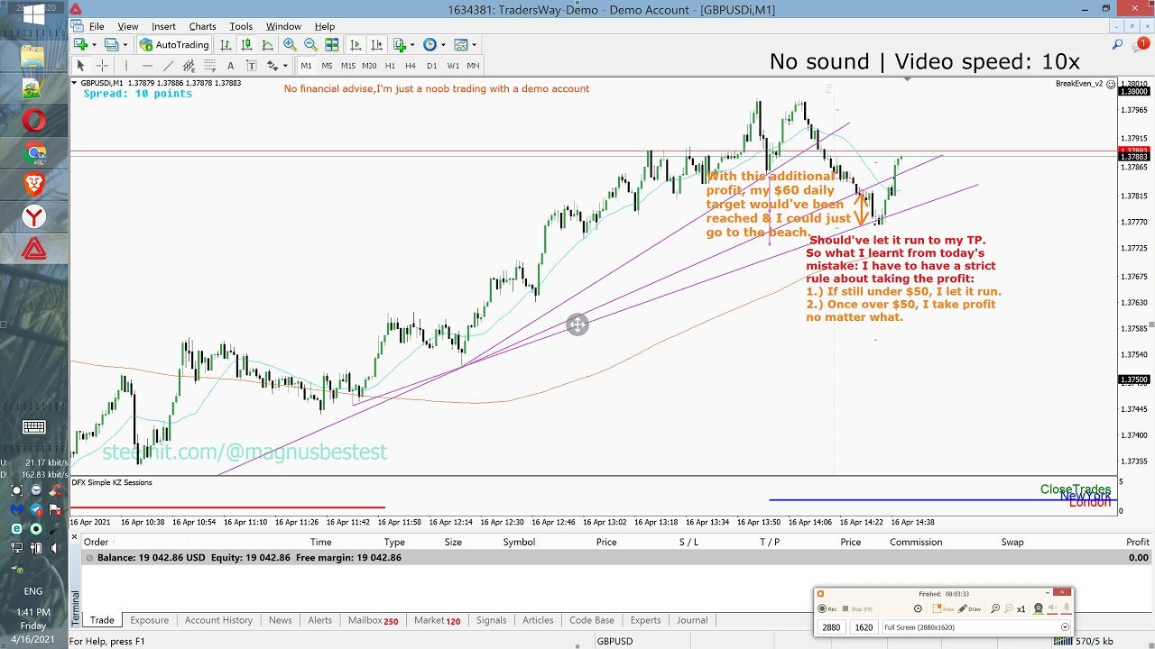 Day 10 ¦ GBPUSD 1m Scalping - angry at myself