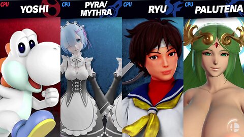 White Yoshi vs Rem/Ram & Sakura & Thick Palutena (Nude) [MAKI Member Request NSFW Rumble Exclusive]