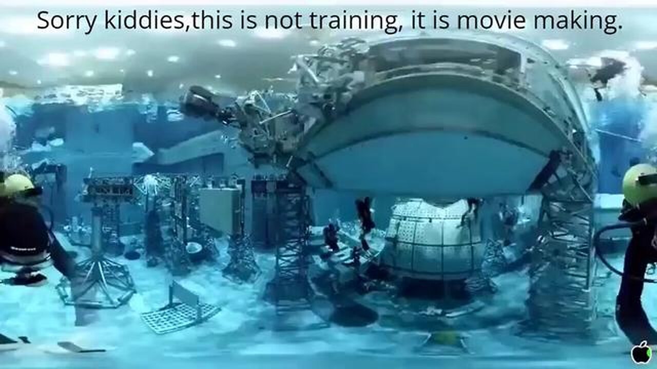NASA MAKES SPACE WALK MOVIES IN THEIR NEUTRAL BUOYANCY LAB - NOT TRAINING IT'S MOVIE MAKING