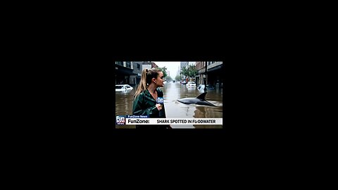 “Shark Interrupts Live Flood Report! 🦈😱 Must See!”