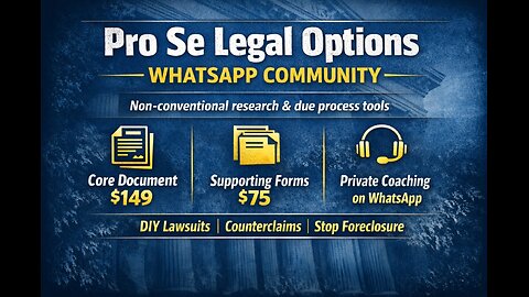 Pro Se Legal Options WhatsApp Community