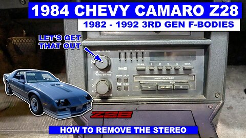 Stereo Removal In A 3rd Gen F body (1982 1992 Camaro & Firebird)