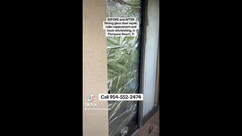 Sliding glass door repair; roller replacement and track refurbishing, in Pompano Beach, Fl.