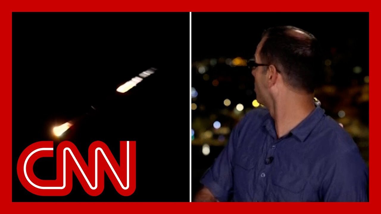 See the moment a wave of strikes are intercepted over Israel