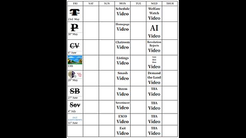 Summer Schedule