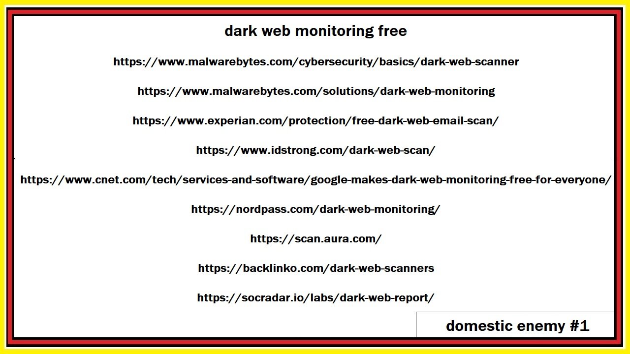 dark web monitoring free