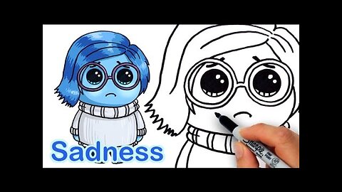 How to Draw Sadness from Pixar Inside Out Cute Step by step