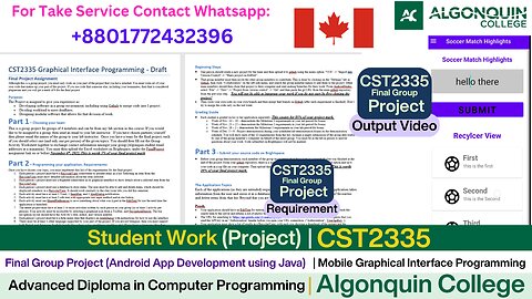 Client Work (Project) | CST2335 Final Android App Development using Java | Algonquin College