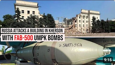 Ukrainian military base - Russia attacks a building in Kherson with FAB-500 UMPK bombs