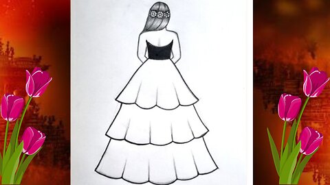 Girl drawing easy step by step ||girl drawing easy /girl drawing beautiful/ girl dress drawing